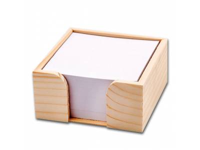 Zettelbox aus Holz ohne Schreibgeräteköcher