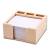 Zettelbox aus Holz mit Schreibgeräteköcher